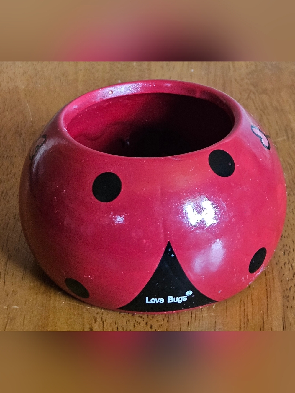 Vintage Rocket Farms "Love Bugs"  Lady Bug Bee Mine Ceramic Planter Trinket Dish - Picture 3 of 9
